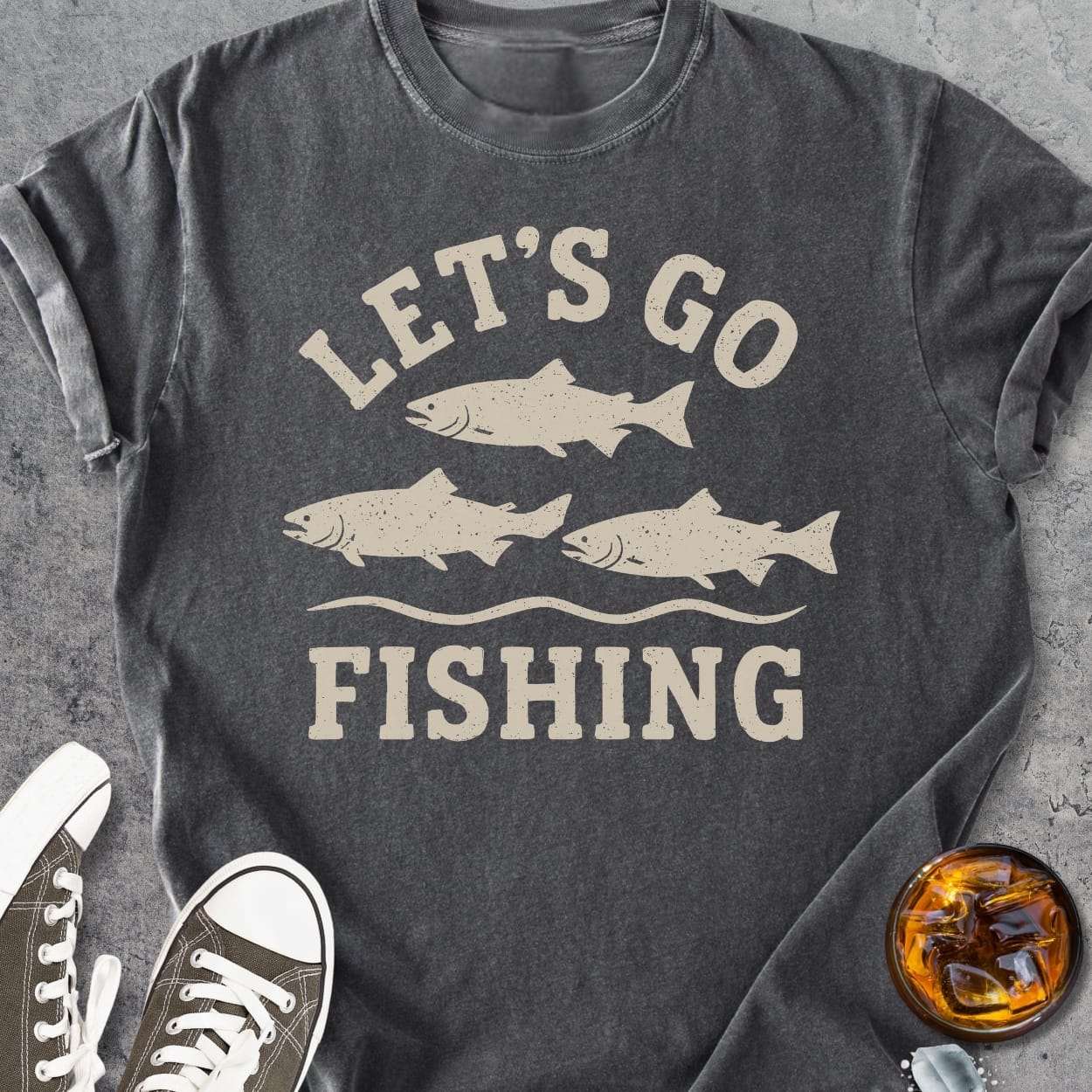 Let's Go Fishing - Vintage Heavyweight Tee