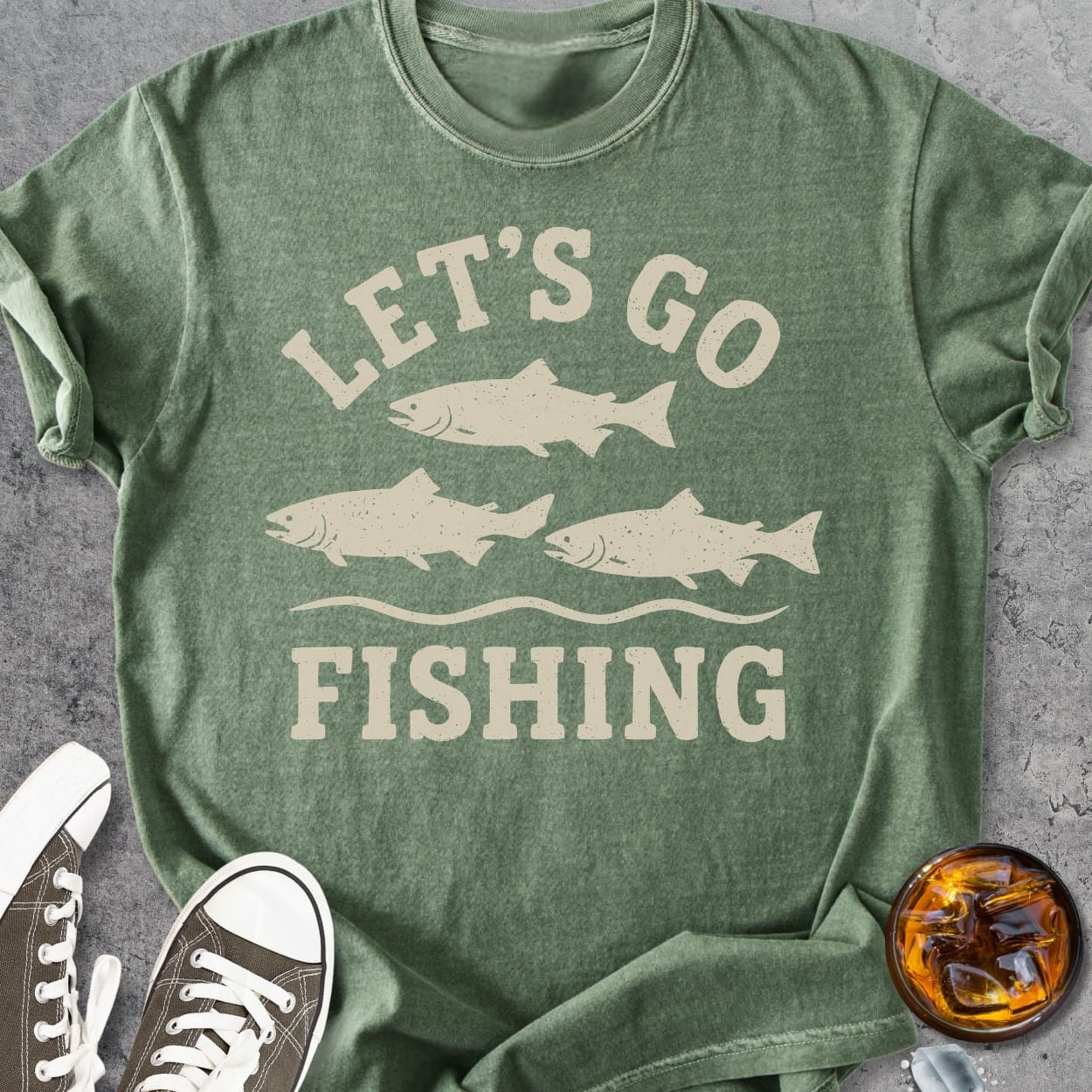 Let's Go Fishing - Vintage Heavyweight Tee