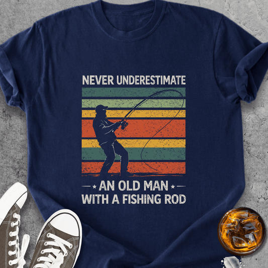 Old Guy Fishing - Vintage Heavyweight Tee