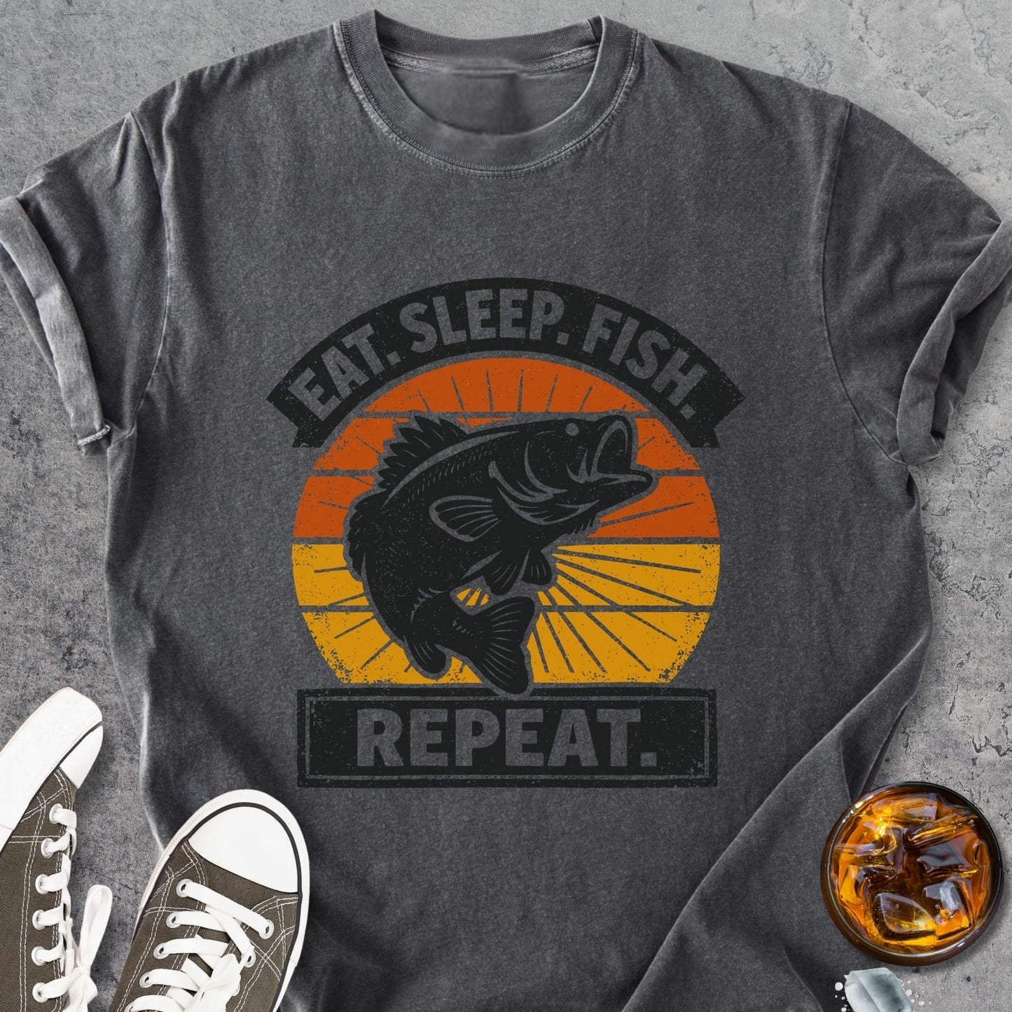 Eat Sleep Fish Repeat - Vintage Heavyweight Tee