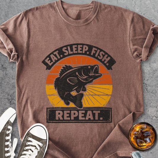 Eat Sleep Fish Repeat - Vintage Heavyweight Tee