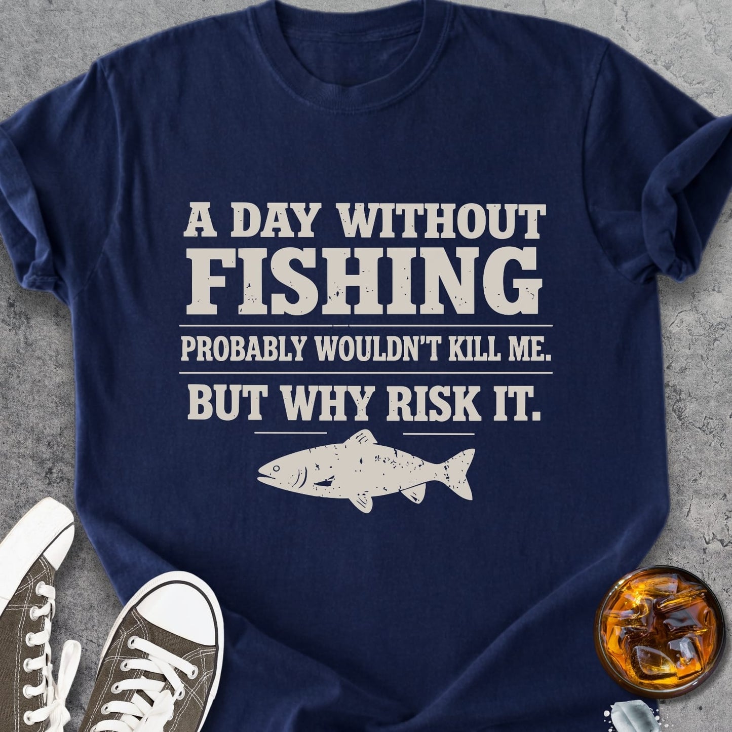 A Day Without Fishing - Vintage Heavyweight Tee