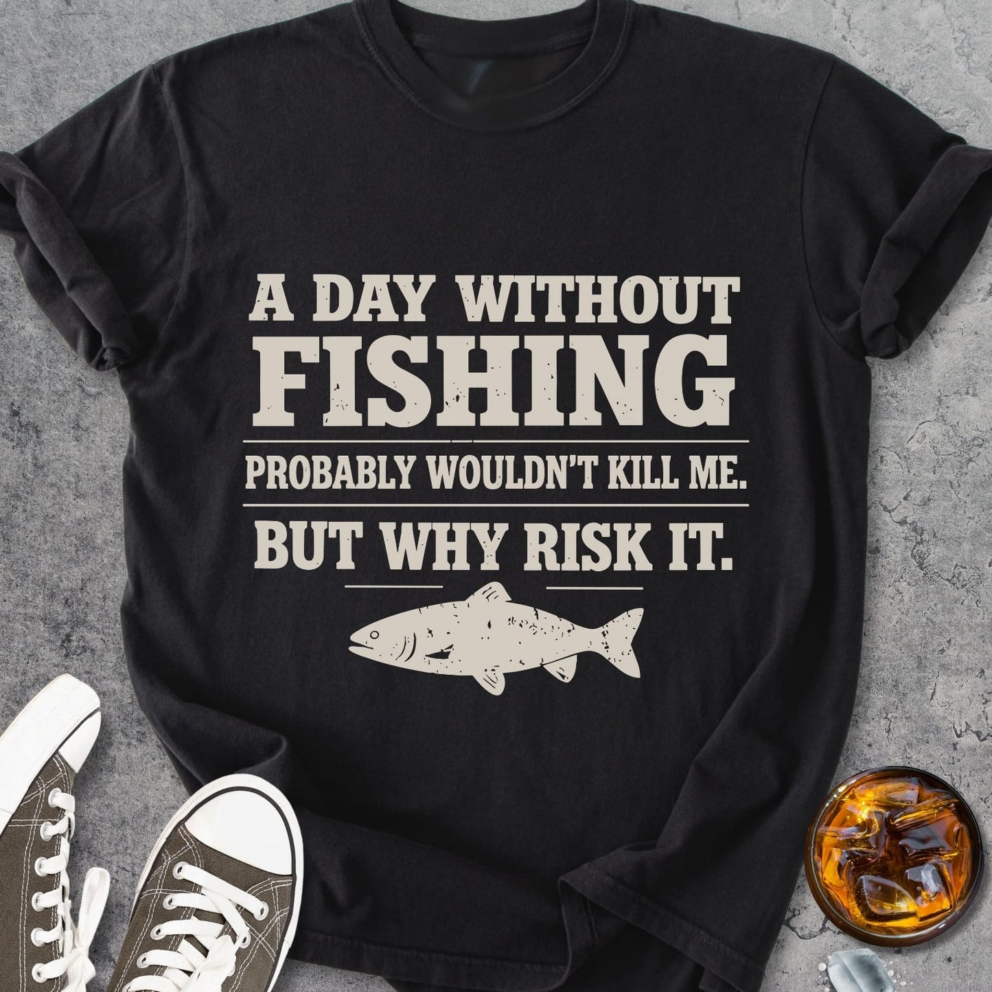 A Day Without Fishing - Vintage Heavyweight Tee