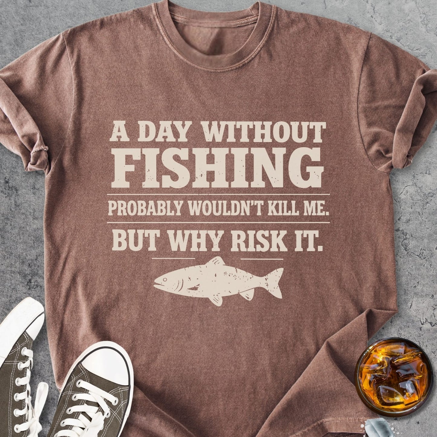 A Day Without Fishing - Vintage Heavyweight Tee