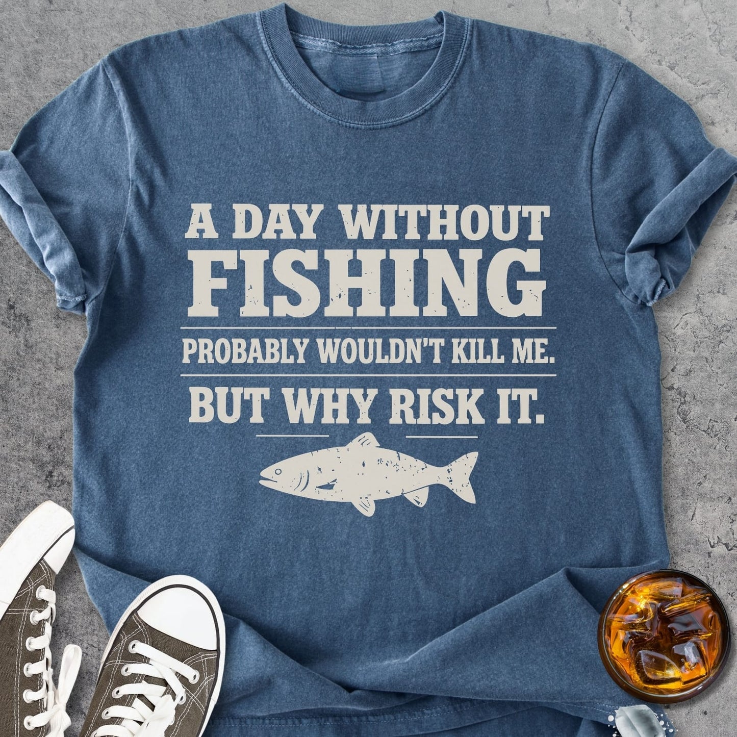 A Day Without Fishing - Vintage Heavyweight Tee