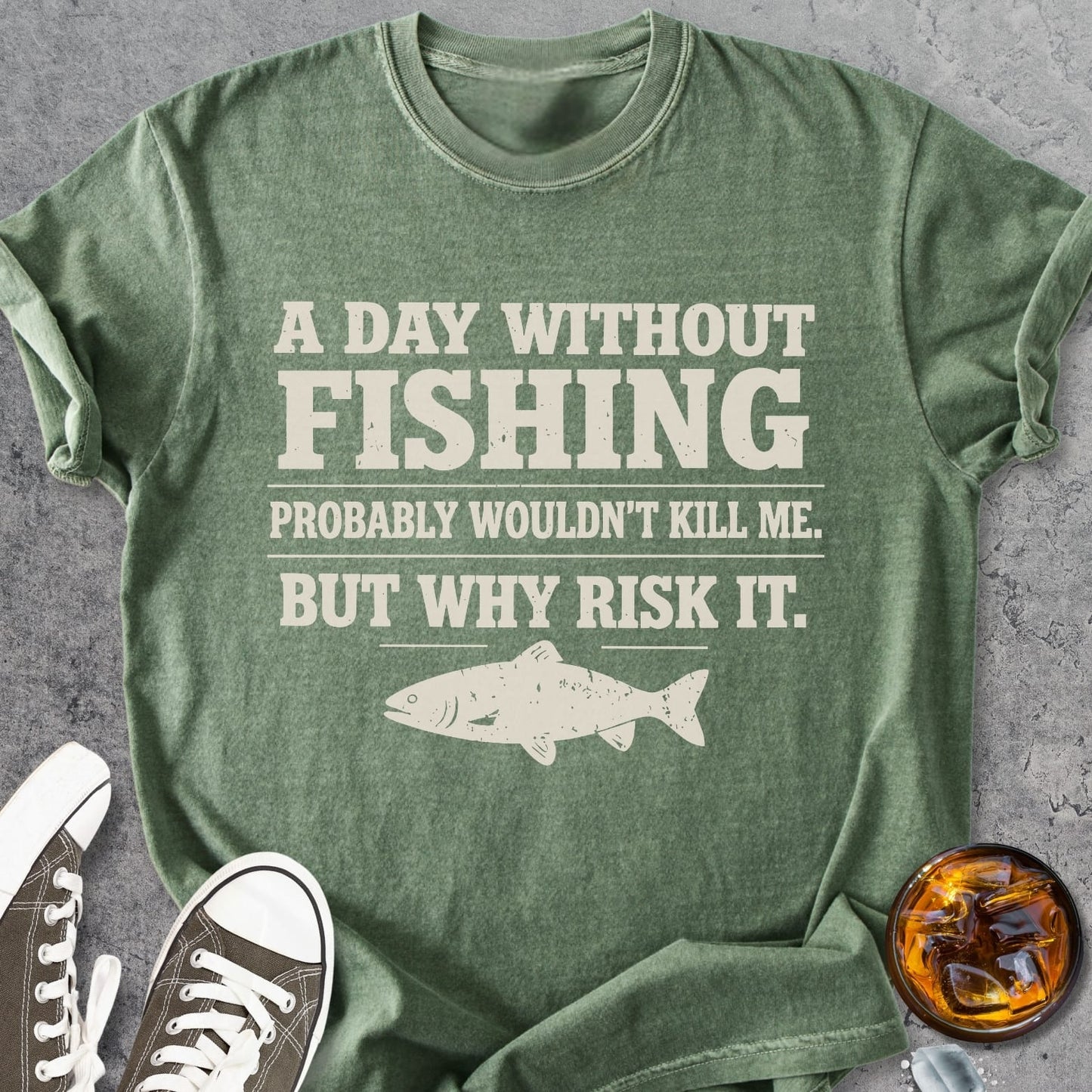 A Day Without Fishing - Vintage Heavyweight Tee