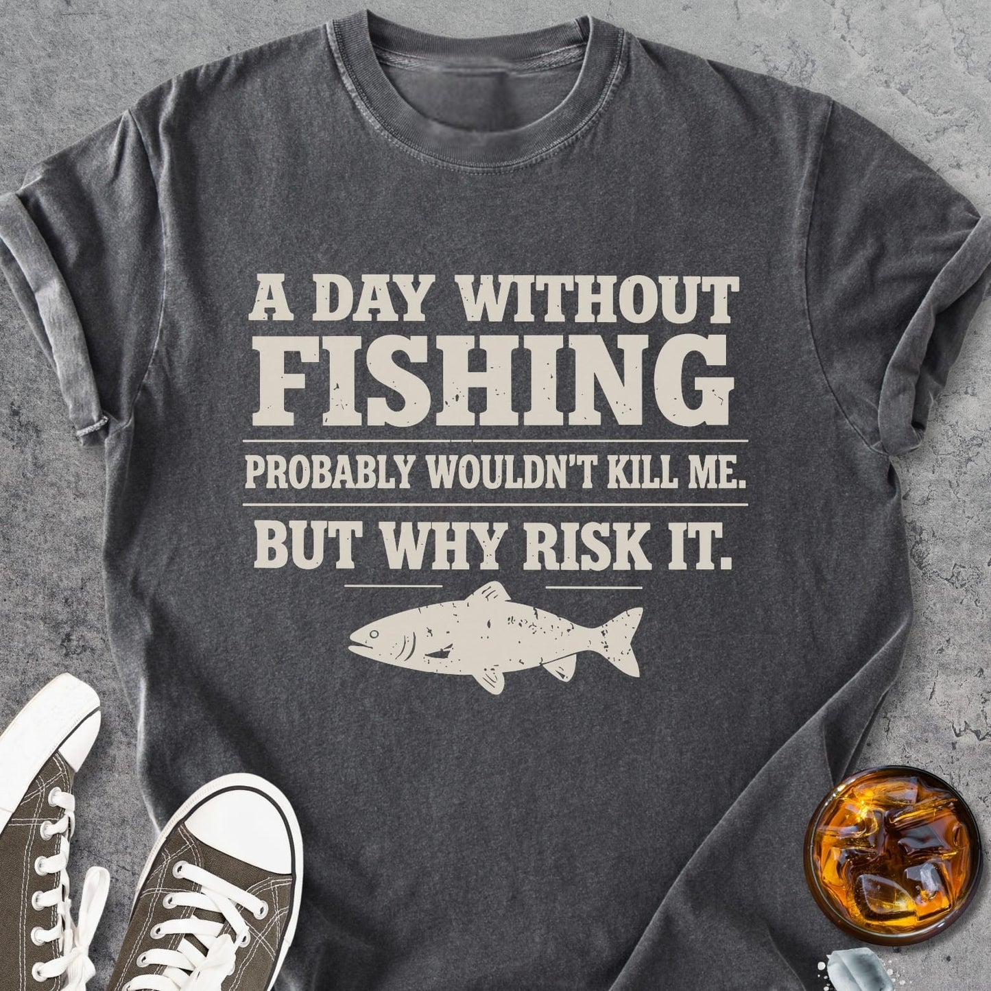 A Day Without Fishing - Vintage Heavyweight Tee