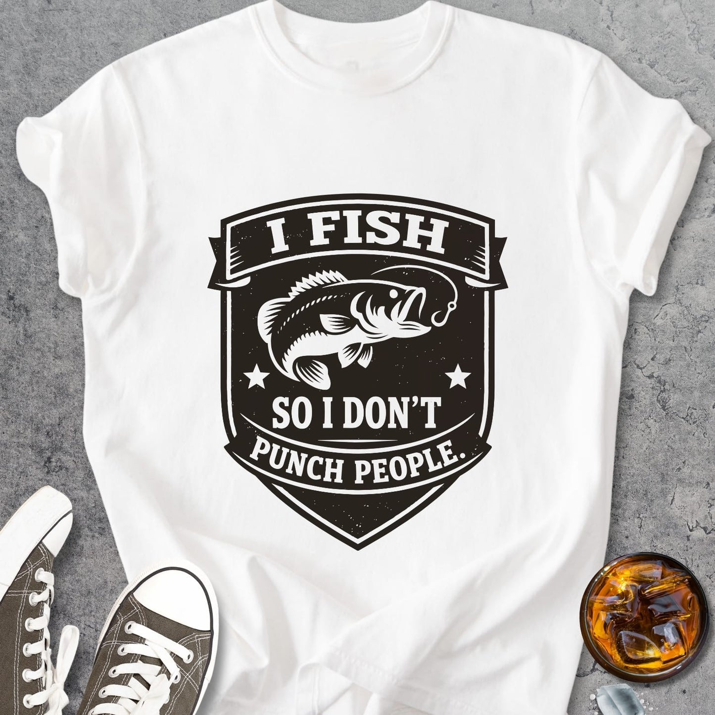 I Fish So I Don't Punch People  - Premium Heavyweight Tee