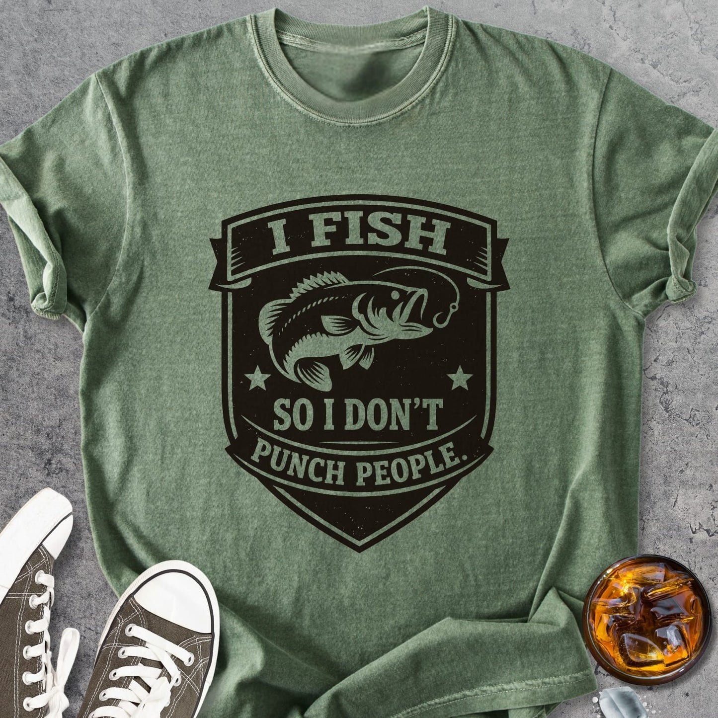 I Fish So I Don't Punch People  - Premium Heavyweight Tee