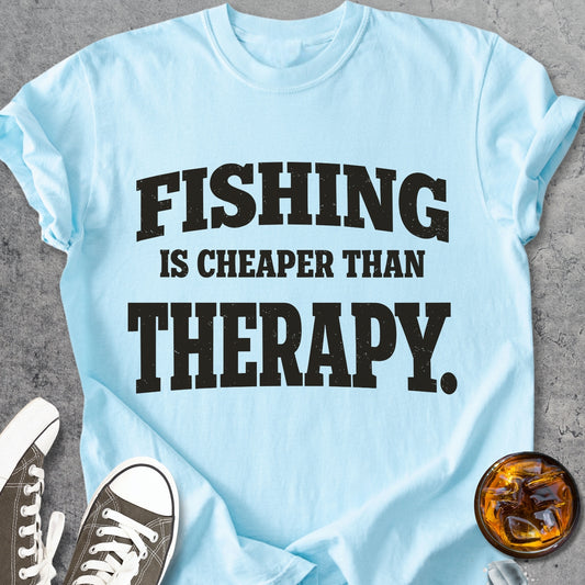 Fishing Cheaper Than Therapy   - Vintage Heavyweight Tee