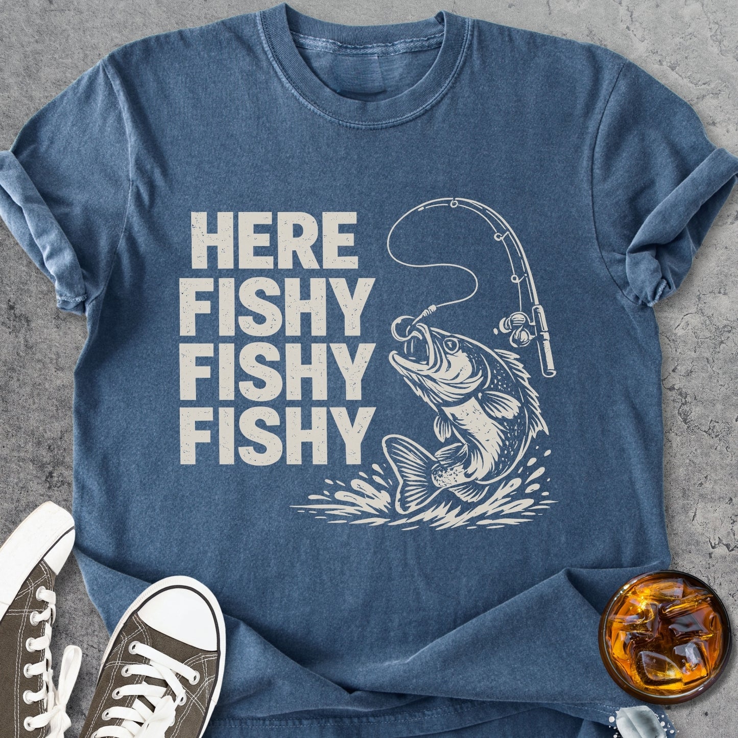 Here Fishy - Vintage Heavyweight Tee