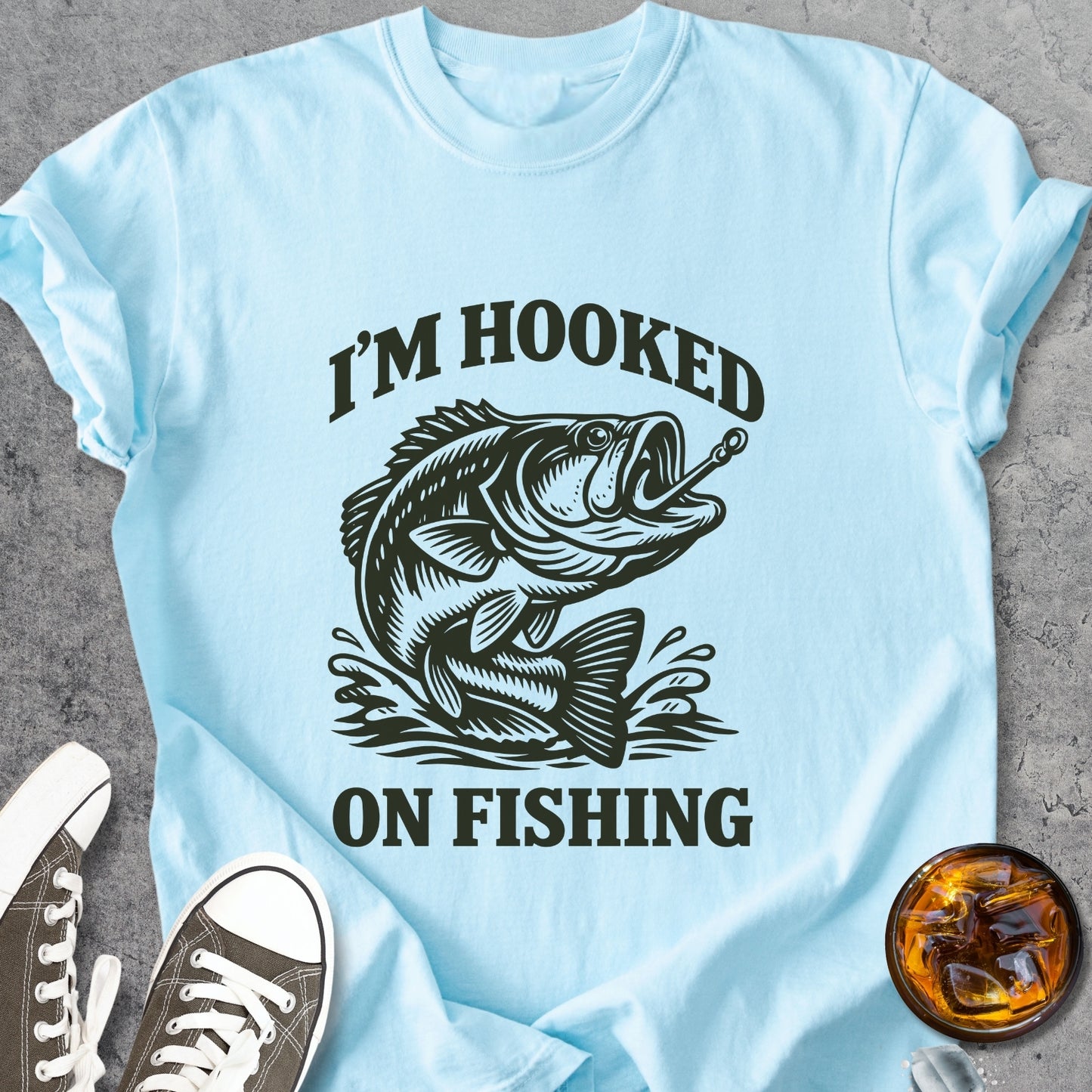 Hooked On Fishing   - Vintage Heavyweight Tee