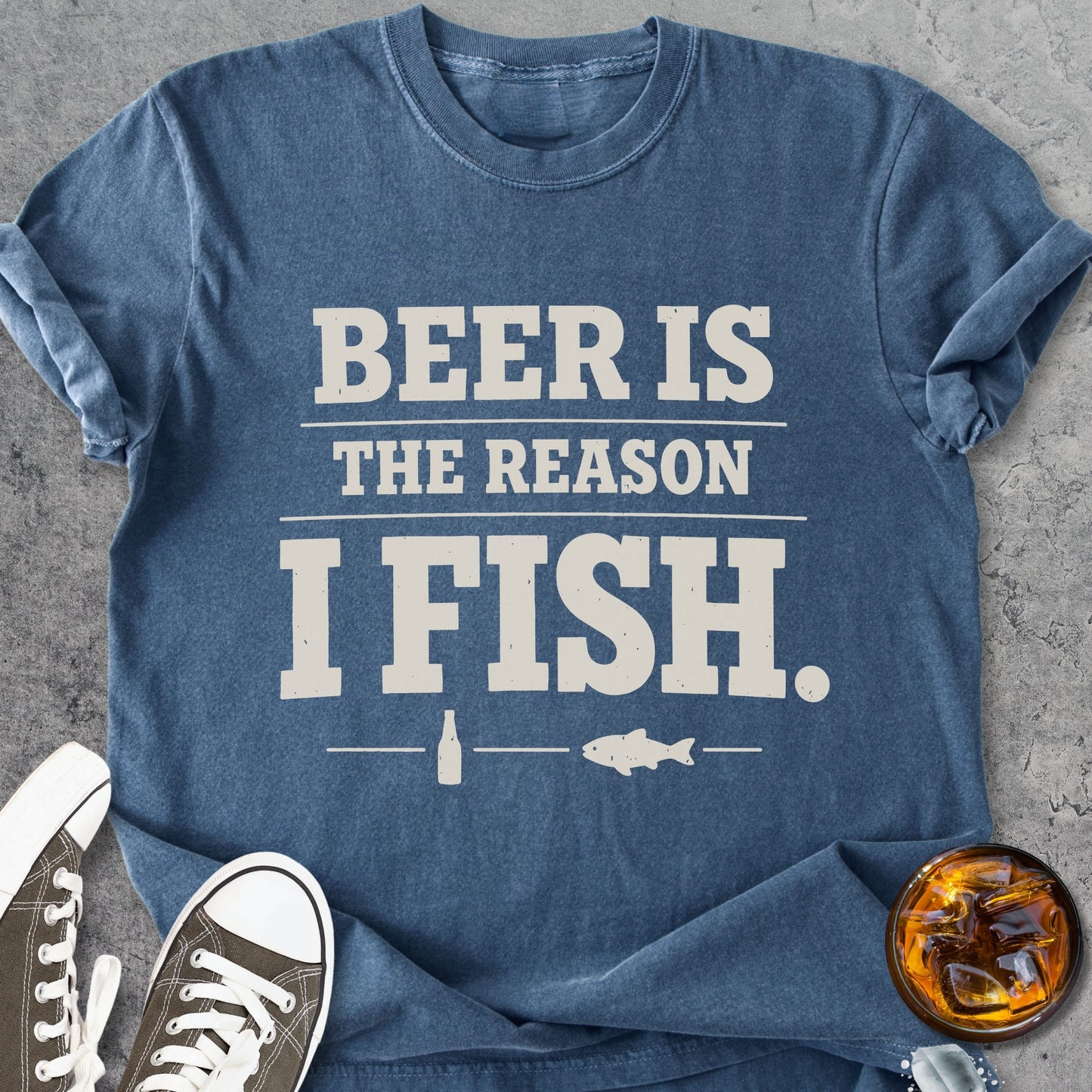 Beer Is The Reason I Fish - Vintage Heavyweight Tee
