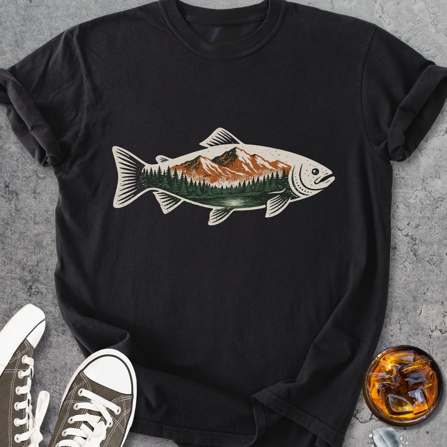 Mountain Trout Fishing - Vintage Heavyweight Tee