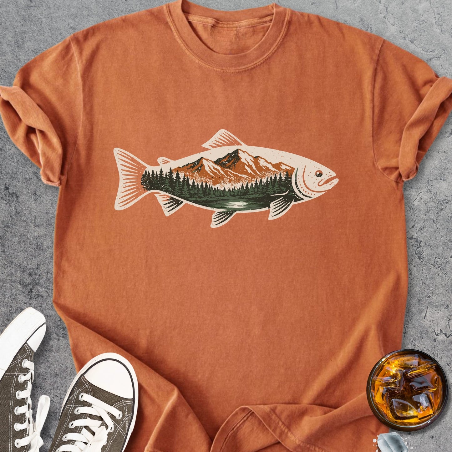 Mountain Trout Fishing - Vintage Heavyweight Tee