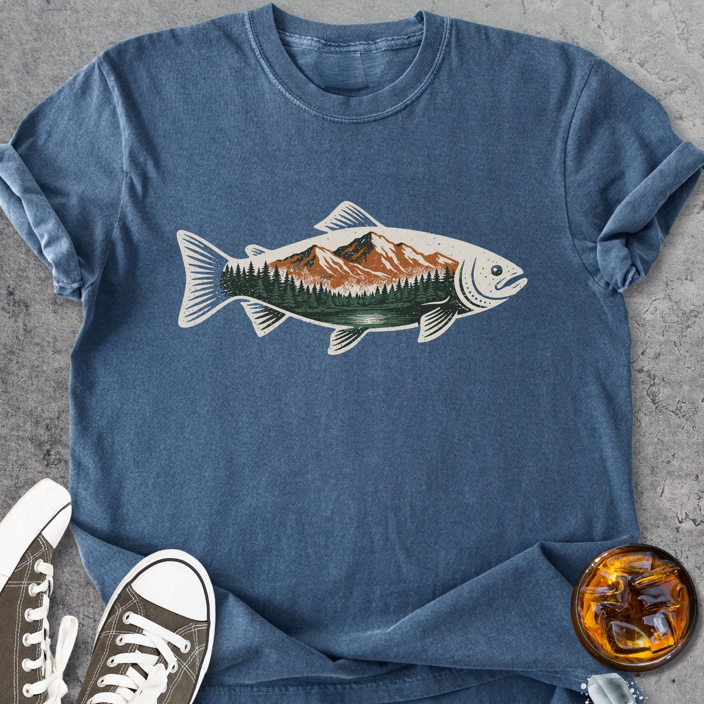 Mountain Trout Fishing - Vintage Heavyweight Tee