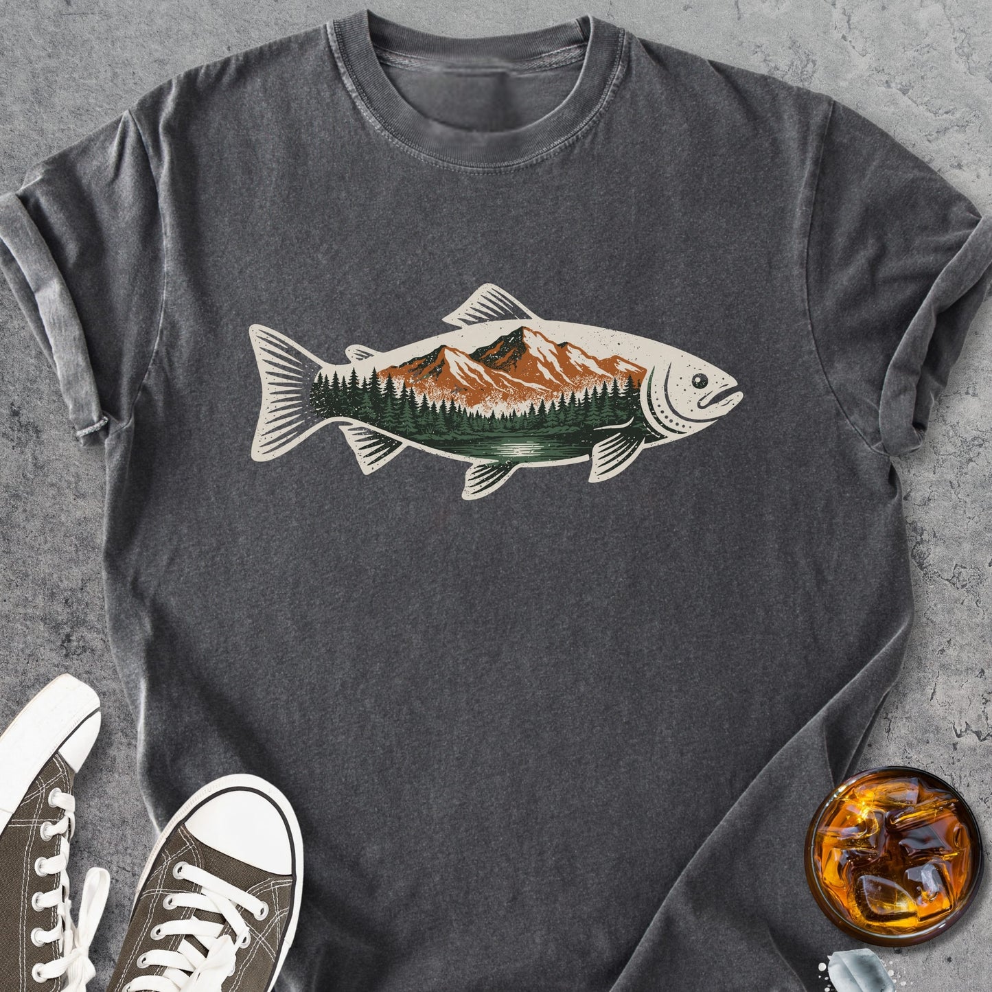 Mountain Trout Fishing - Vintage Heavyweight Tee