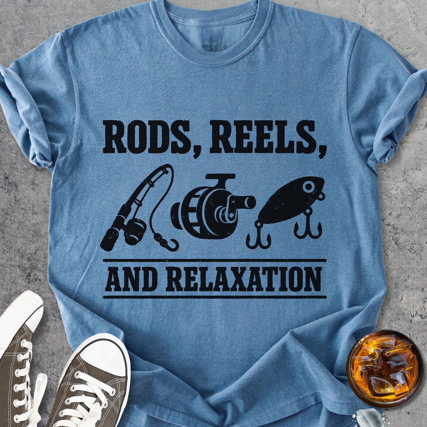 Rods, Reels, Relaxation - Vintage Heavyweight Tee