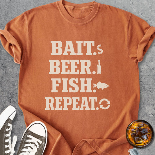 Bait Beer Fish Repeat - Vintage Heavyweight Tee