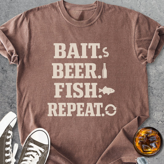 Bait Beer Fish Repeat - Vintage Heavyweight Tee
