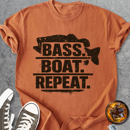 Bass Boat Repeat - Vintage Heavyweight Tee