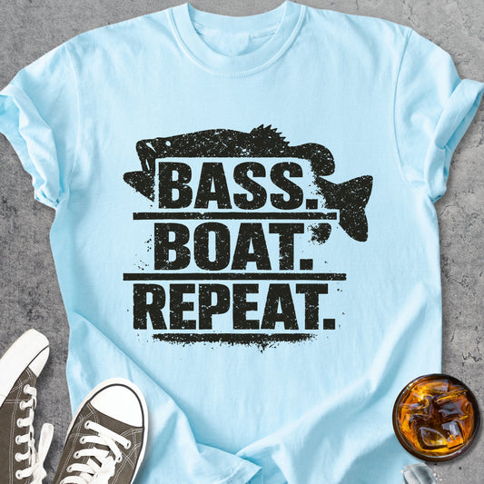 Bass Boat Repeat - Vintage Heavyweight Tee