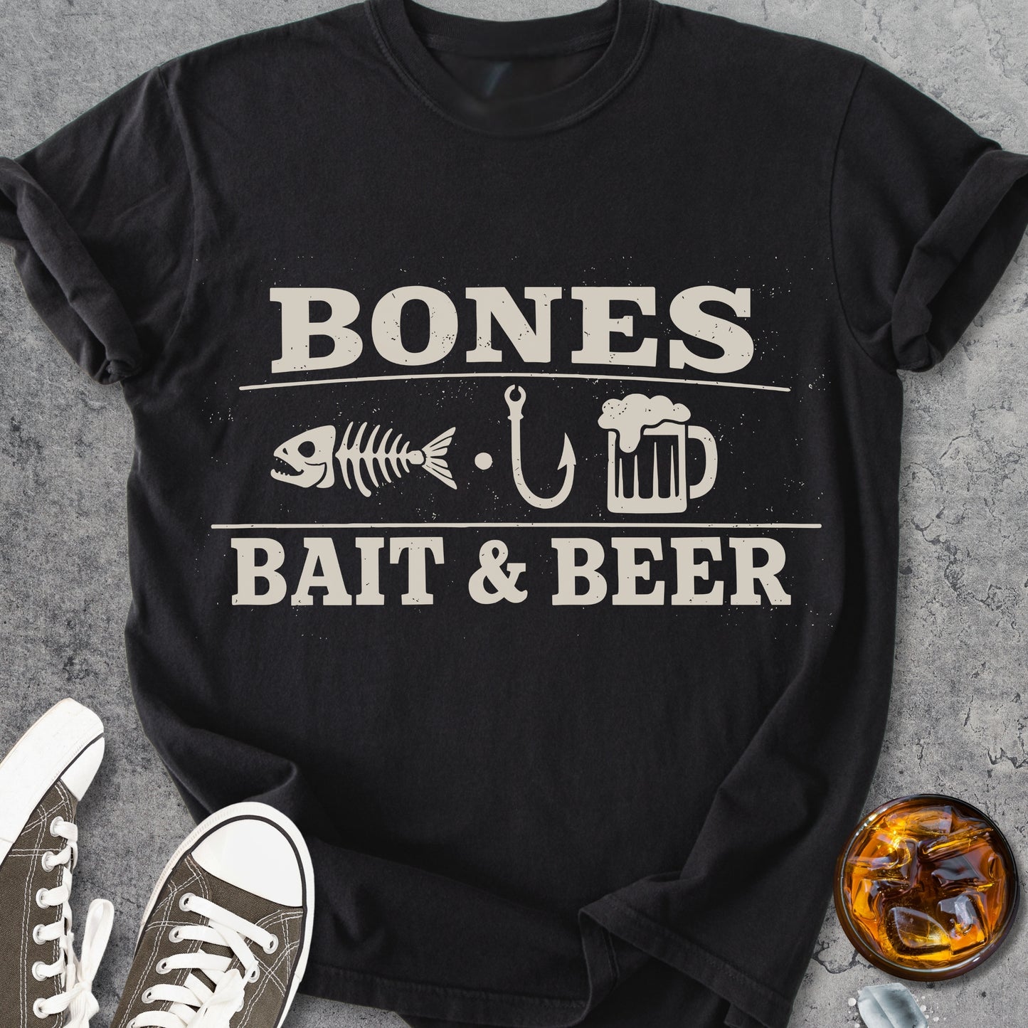Bones Bait And Beer - Vintage Heavyweight Tee