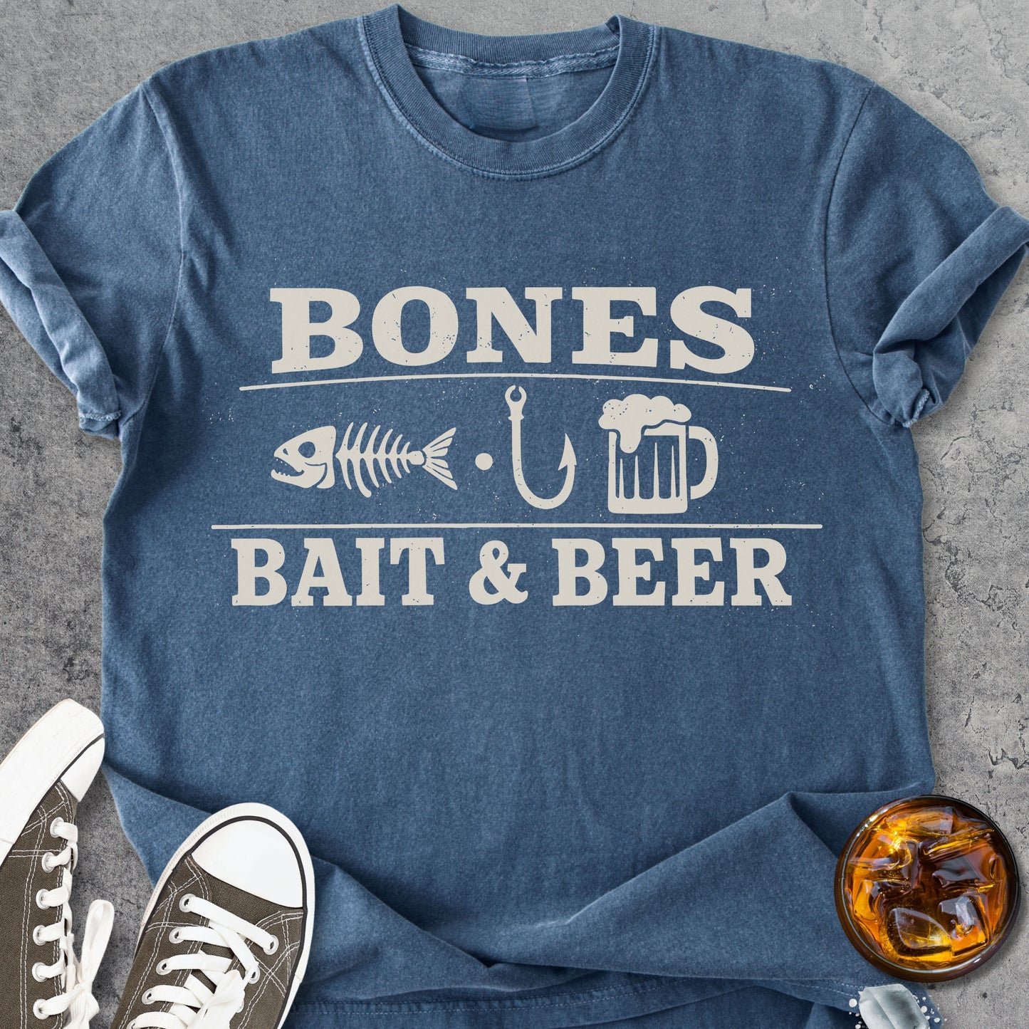 Bones Bait And Beer - Vintage Heavyweight Tee