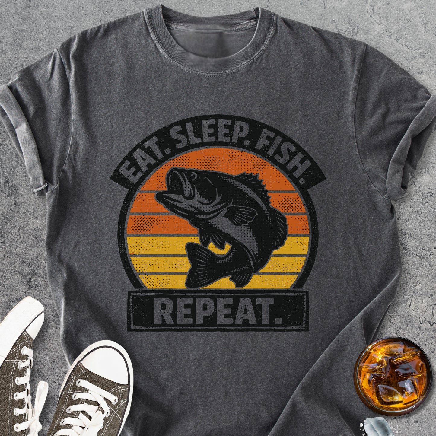 Eat. Sleep. Fish. Repeat. - Vintage Heavyweight Tee
