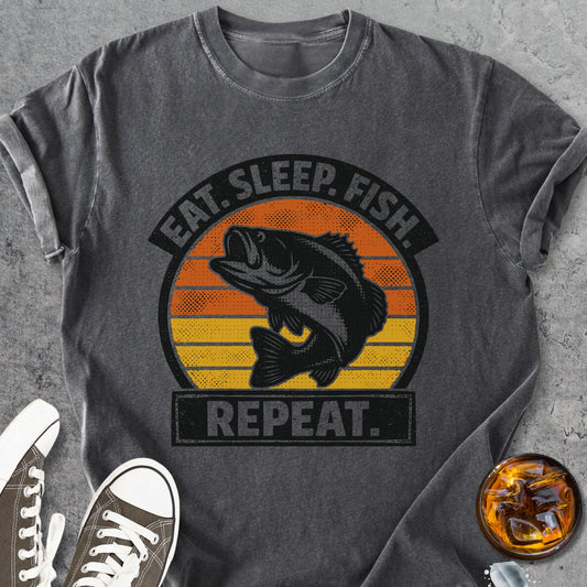 Eat. Sleep. Fish. Repeat. - Vintage Heavyweight Tee