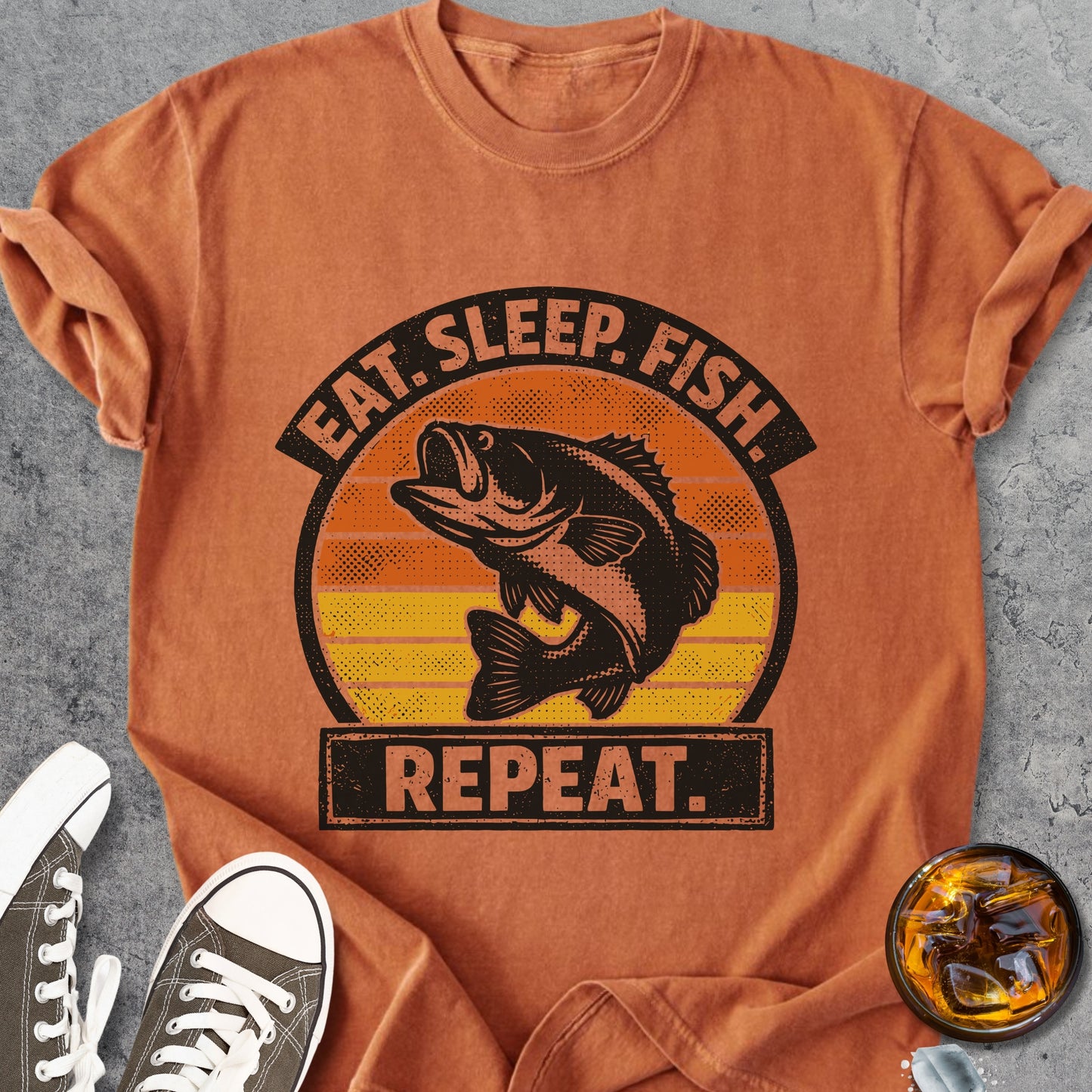 Eat. Sleep. Fish. Repeat. - Vintage Heavyweight Tee