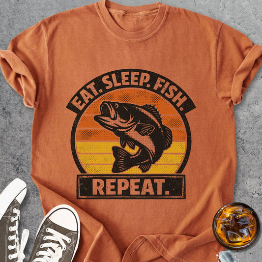 Eat. Sleep. Fish. Repeat. - Vintage Heavyweight Tee