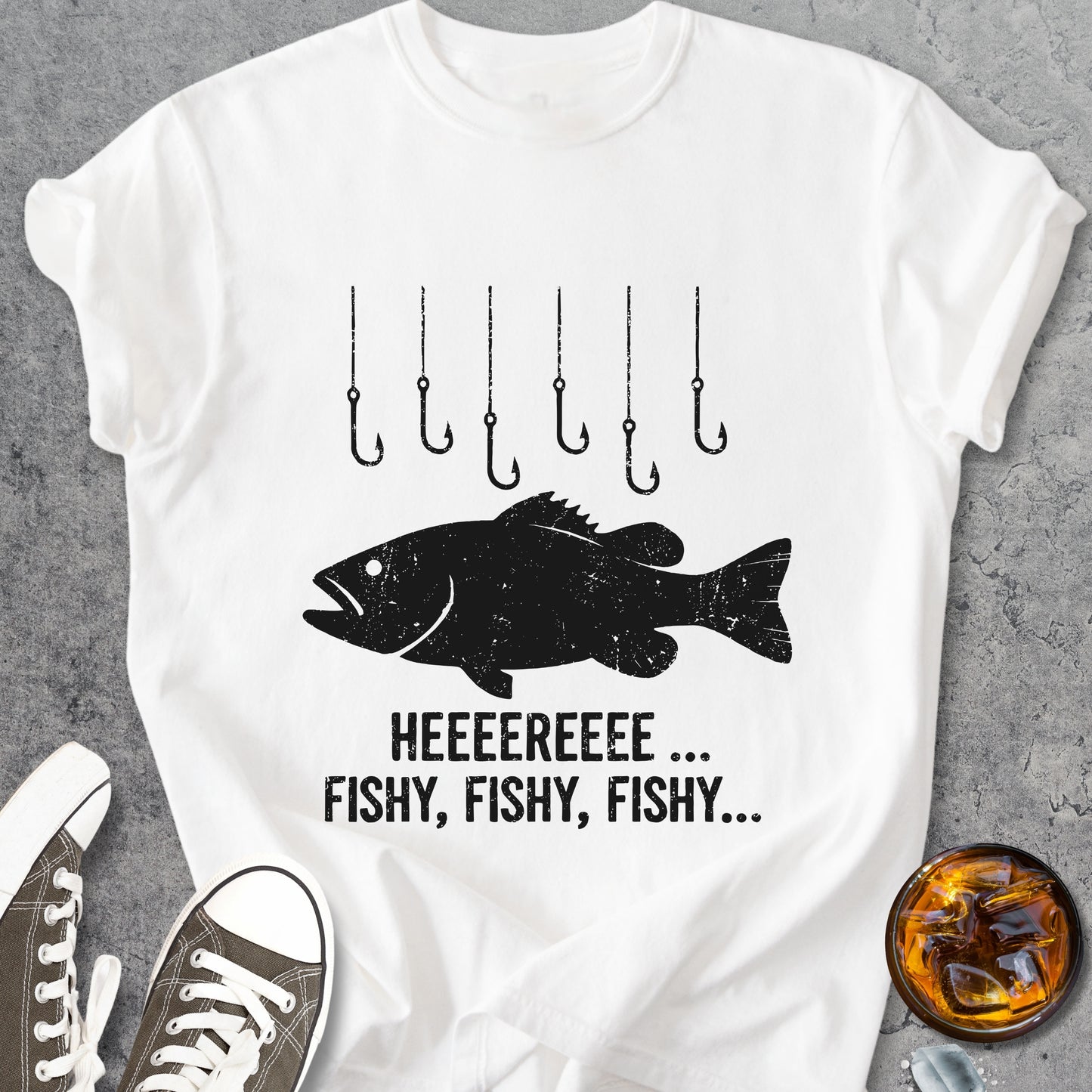 Here Fishy - Vintage Heavyweight Tee