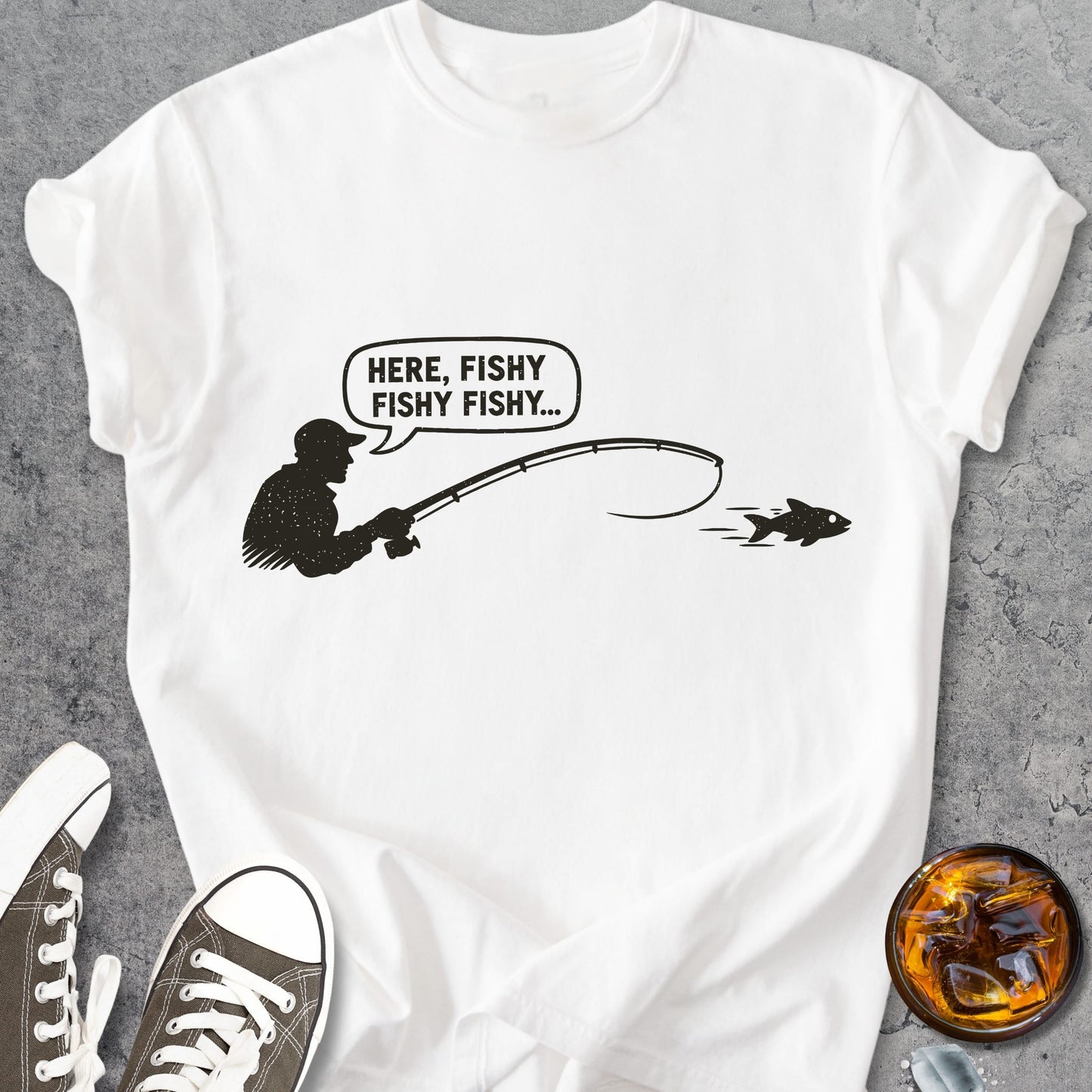 Here Fishy Fishy - Vintage Heavyweight Tee
