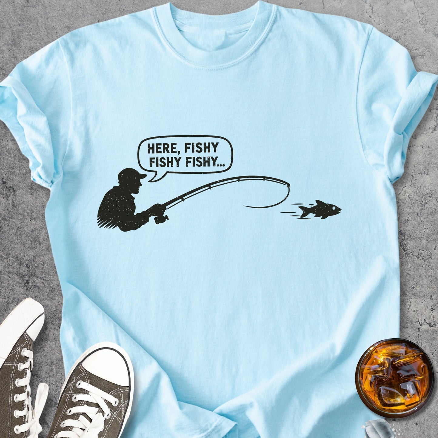 Here Fishy Fishy - Vintage Heavyweight Tee