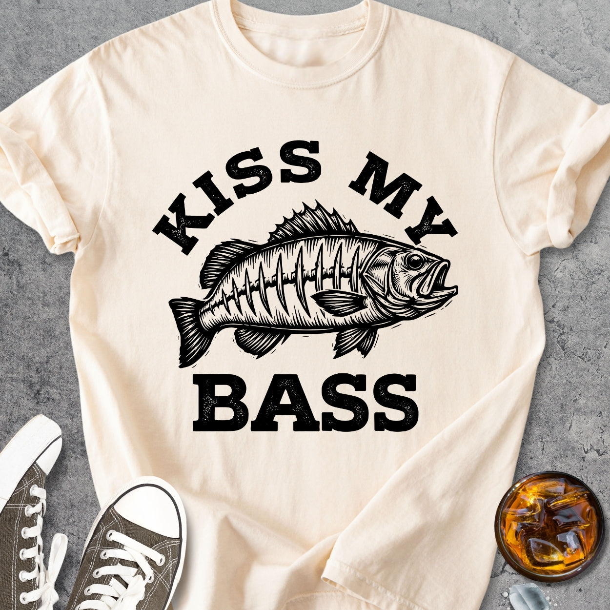 Kiss My Bass - Vintage Heavyweight Tee