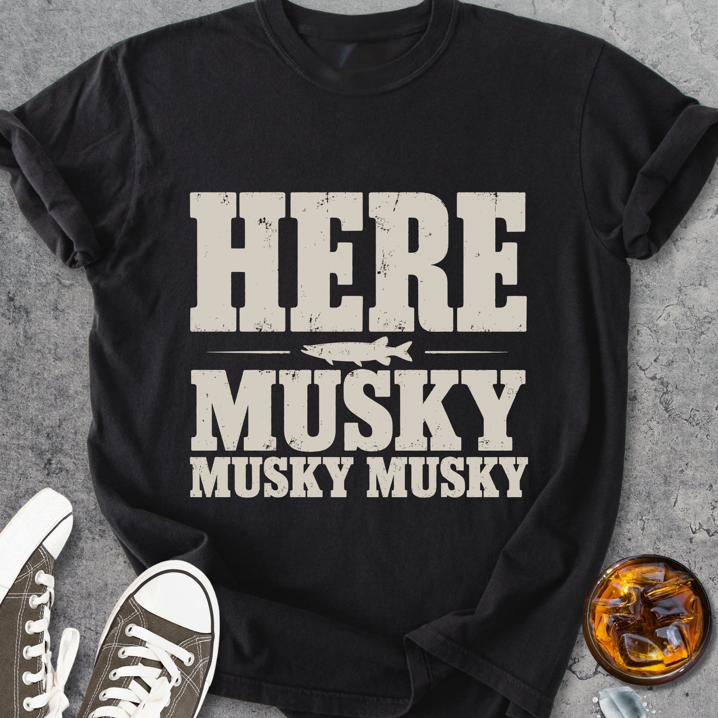Here, Musky Musky Musky - Vintage Heavyweight Tee