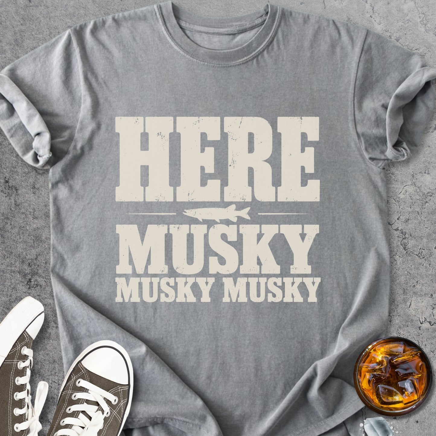 Here, Musky Musky Musky - Vintage Heavyweight Tee