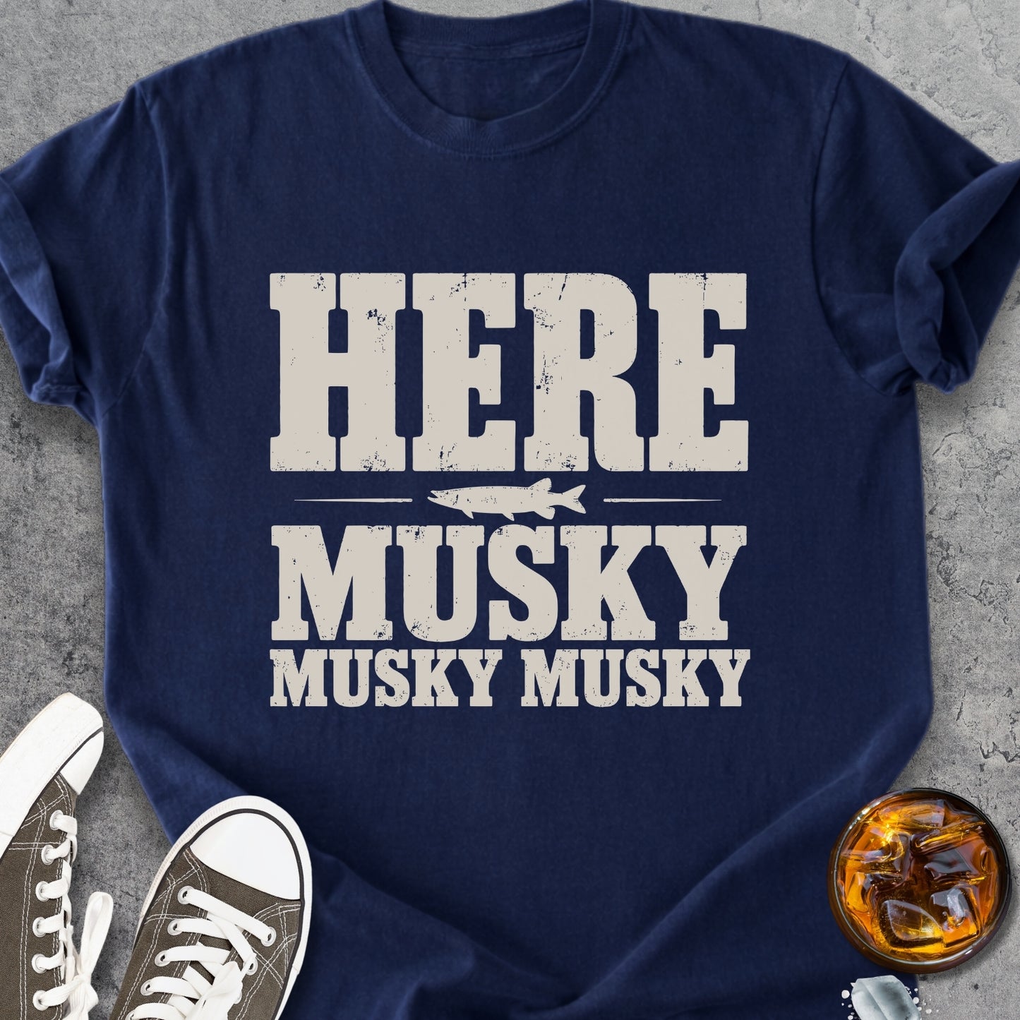 Here, Musky Musky Musky - Vintage Heavyweight Tee