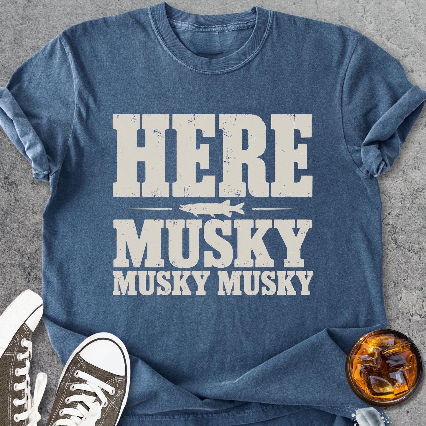 Here, Musky Musky Musky - Vintage Heavyweight Tee
