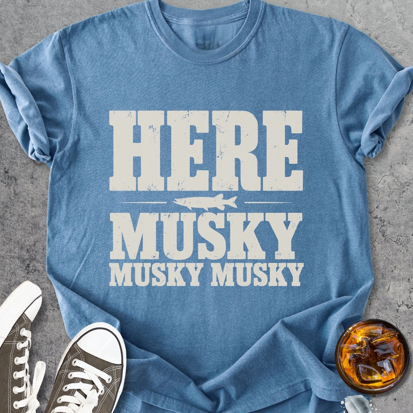 Here, Musky Musky Musky - Vintage Heavyweight Tee