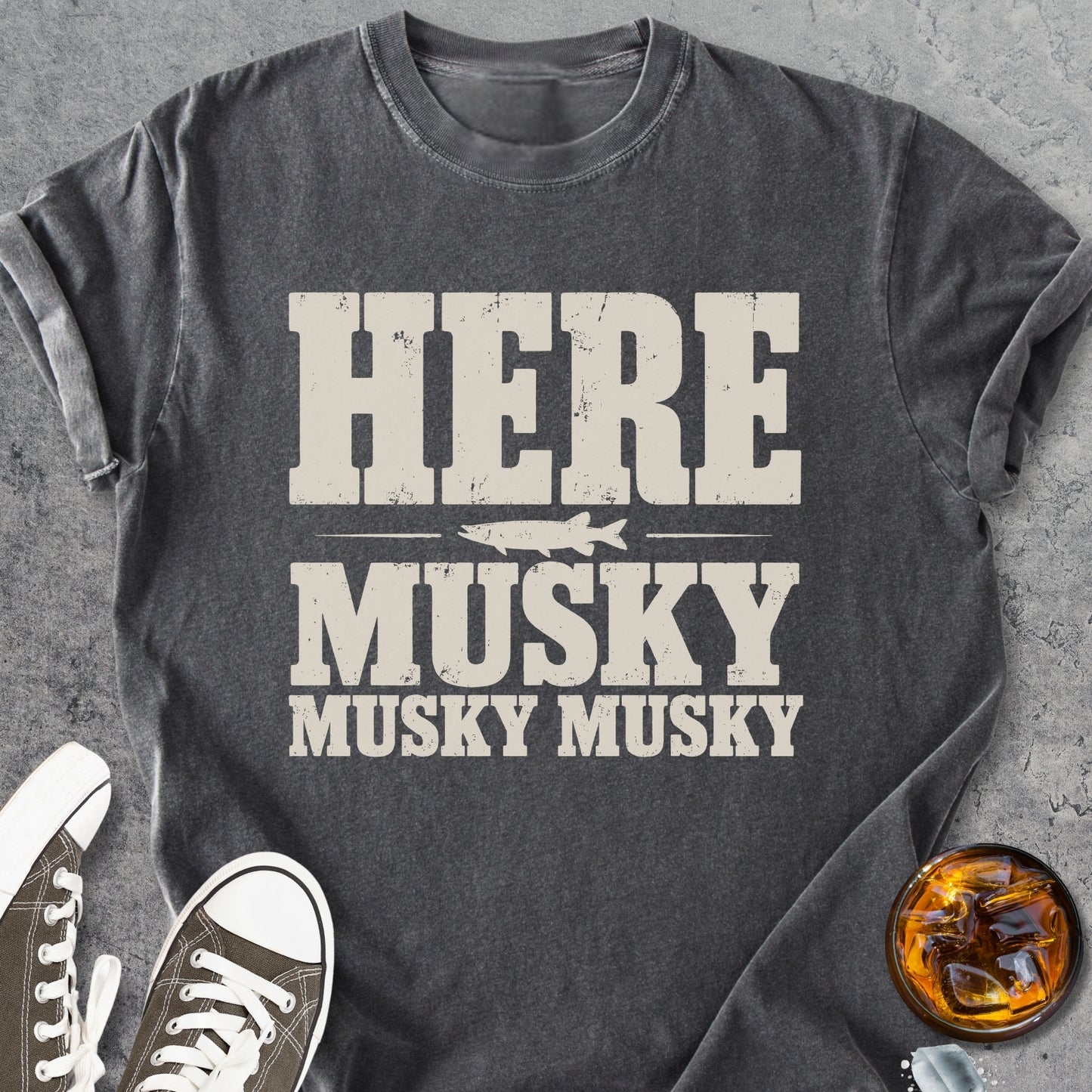 Here, Musky Musky Musky - Vintage Heavyweight Tee