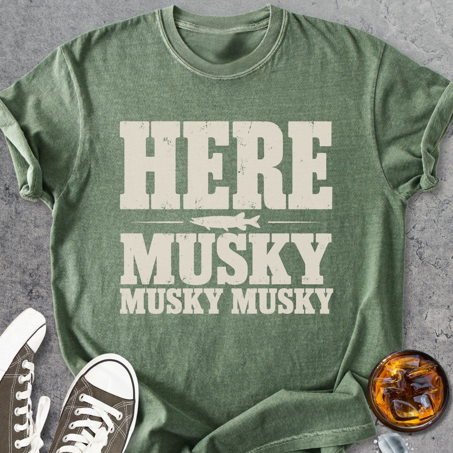 Here, Musky Musky Musky - Vintage Heavyweight Tee