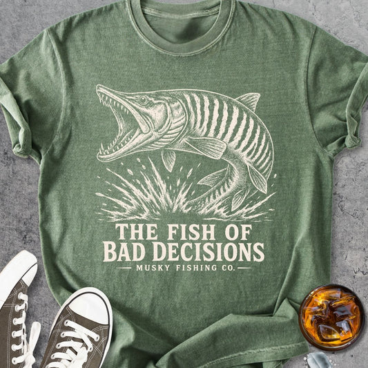 Musky - The Fish Of Bad Decisions - Vintage Heavyweight Tee