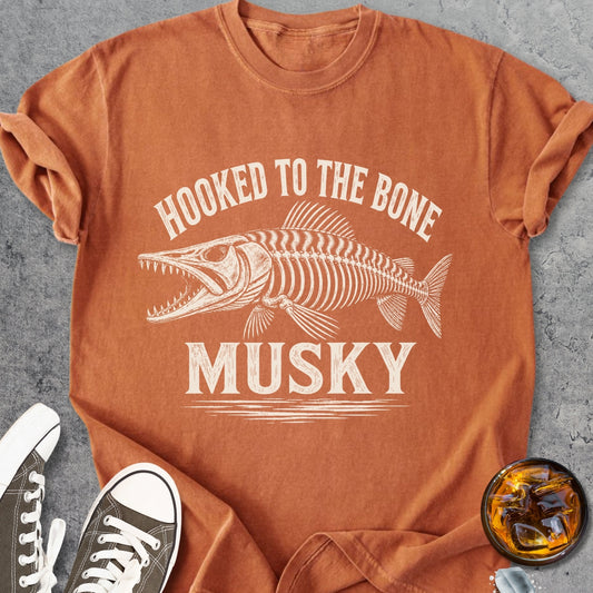 Hooked To The Bone Musky - Vintage Heavyweight Tee