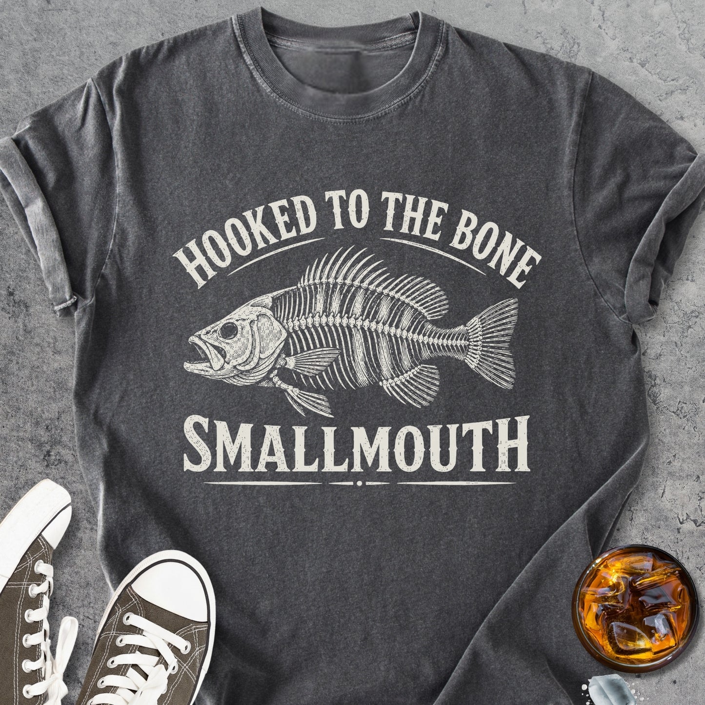 Hooked To The Bone Smallmouth - Vintage Heavyweight Tee
