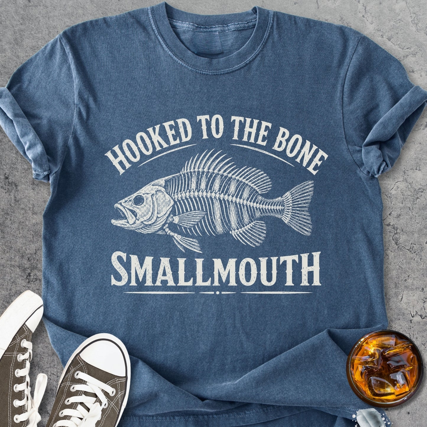 Hooked To The Bone Smallmouth - Vintage Heavyweight Tee