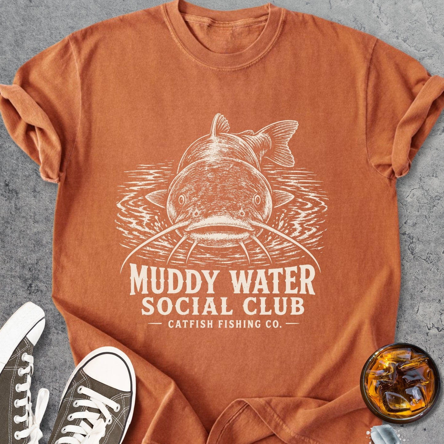 Muddy Water Social Club Catfish - Vintage Heavyweight Tee