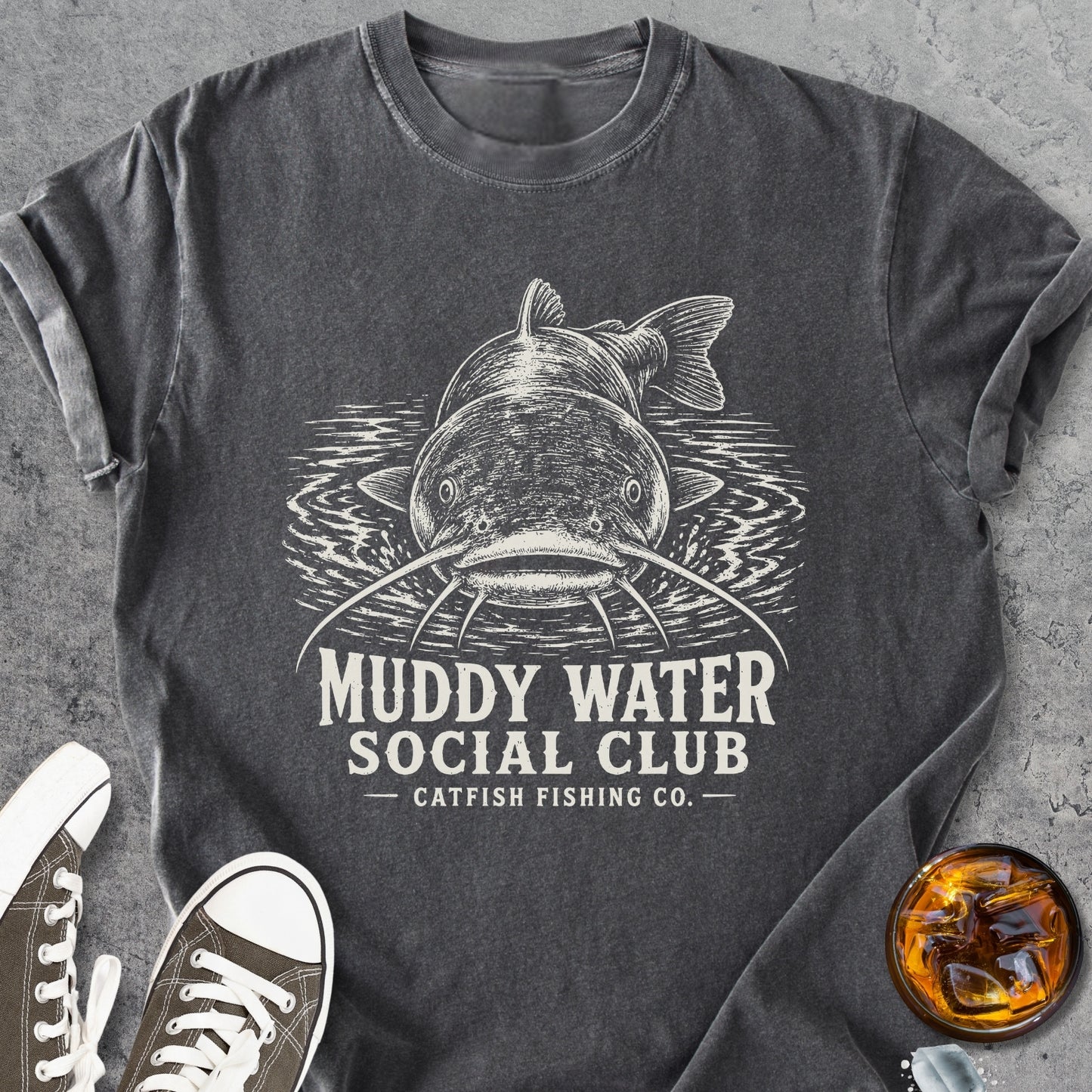 Muddy Water Social Club Catfish - Vintage Heavyweight Tee