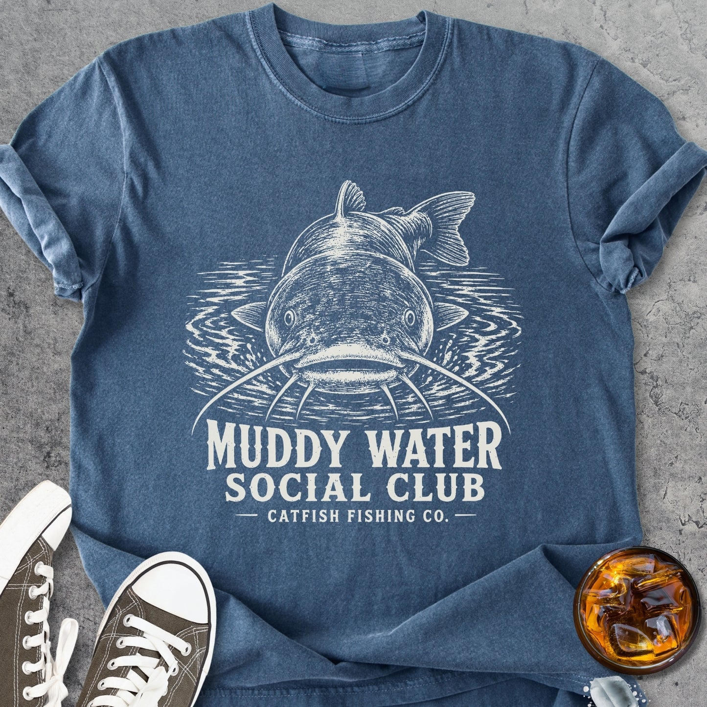Muddy Water Social Club Catfish - Vintage Heavyweight Tee